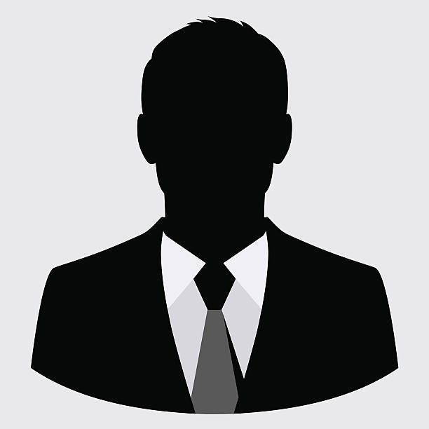 vector businessman black silhouette isolated.